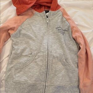 Harley-Davidson Gray and Coral Zip-Up Hoodie